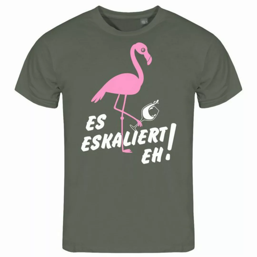 deinshirt Print-Shirt Herren T-Shirt Es eskaliert eh Flamingo Funshirt mit günstig online kaufen