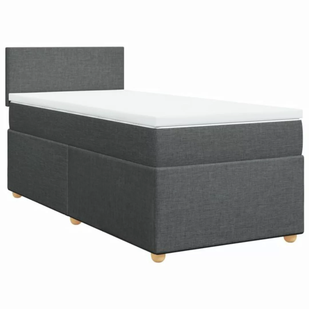 vidaXL Bett Boxspringbett mit Matratze Dunkelgrau 80x200 cm Stoff günstig online kaufen