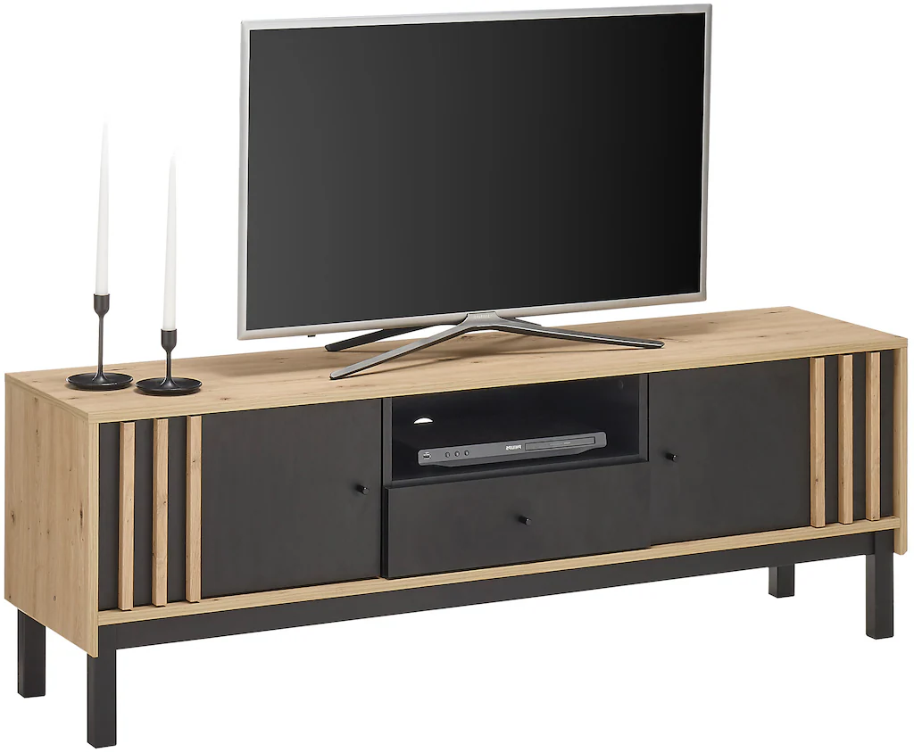HBZ Lowboard "Volano", (1 St.), schwarz, TV Möbel bis 65 Zoll geeignet mit günstig online kaufen