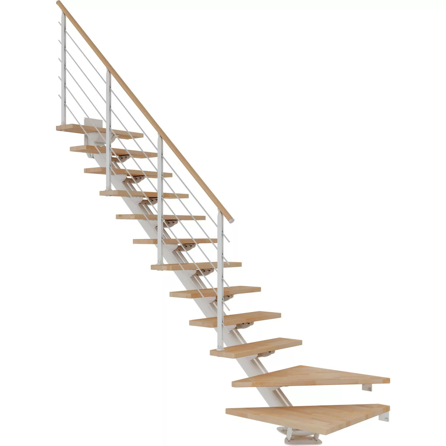 Dolle Mittelholmtreppe Sydney 12 Stufen Buche 1/4gew. Metallteile Weiß FSC® günstig online kaufen