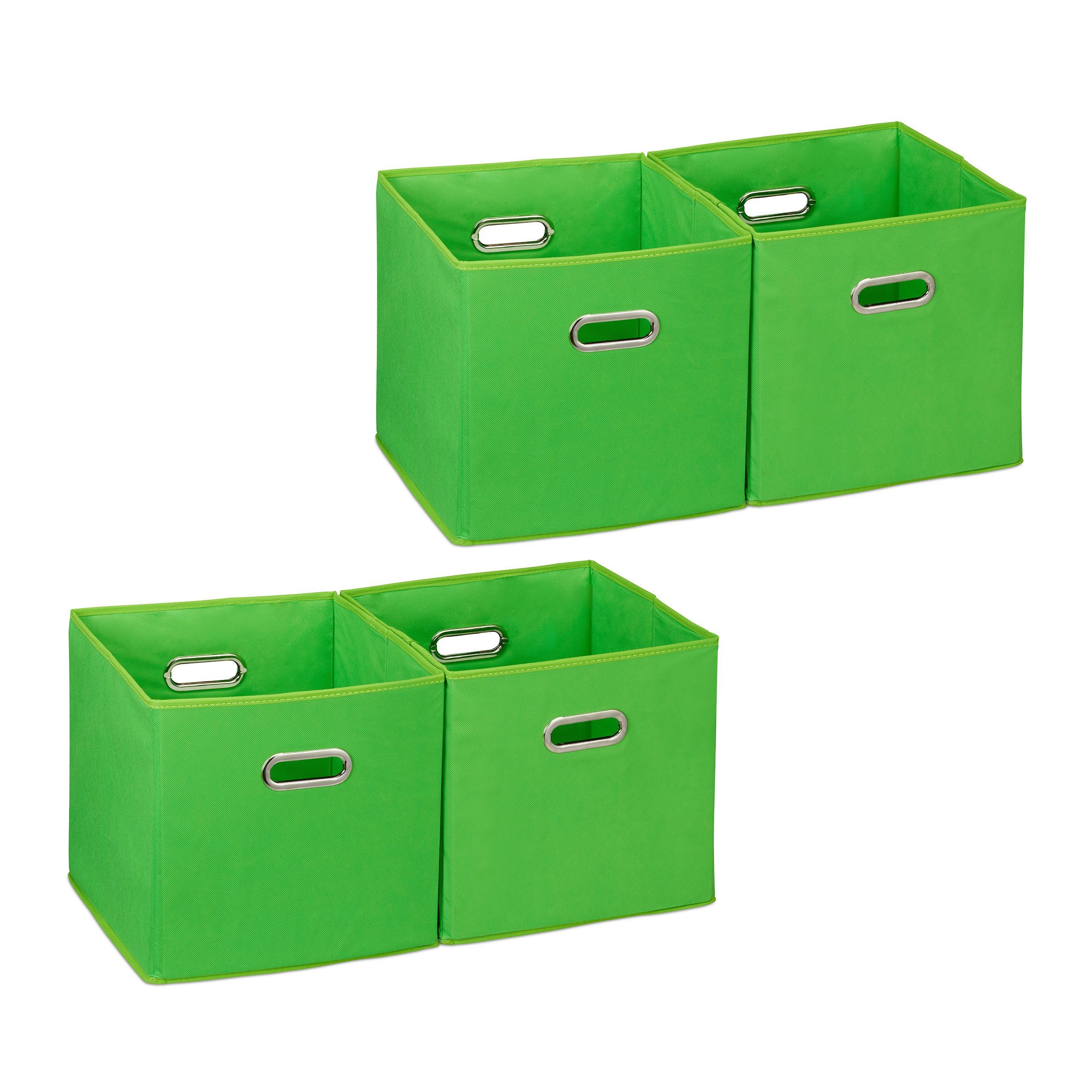 relaxdays Aufbewahrungsbox 4 x Aufbewahrungsbox Stoff günstig online kaufen