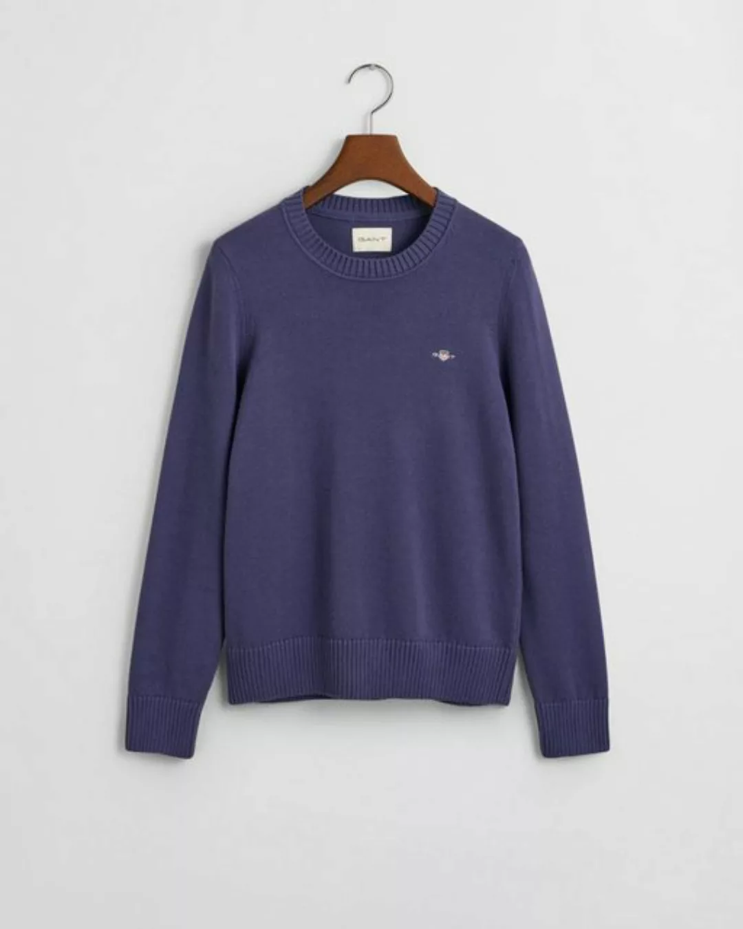 Gant Strickpullover CLASSIC COTTON C-NECK, DUSTY NAVY günstig online kaufen