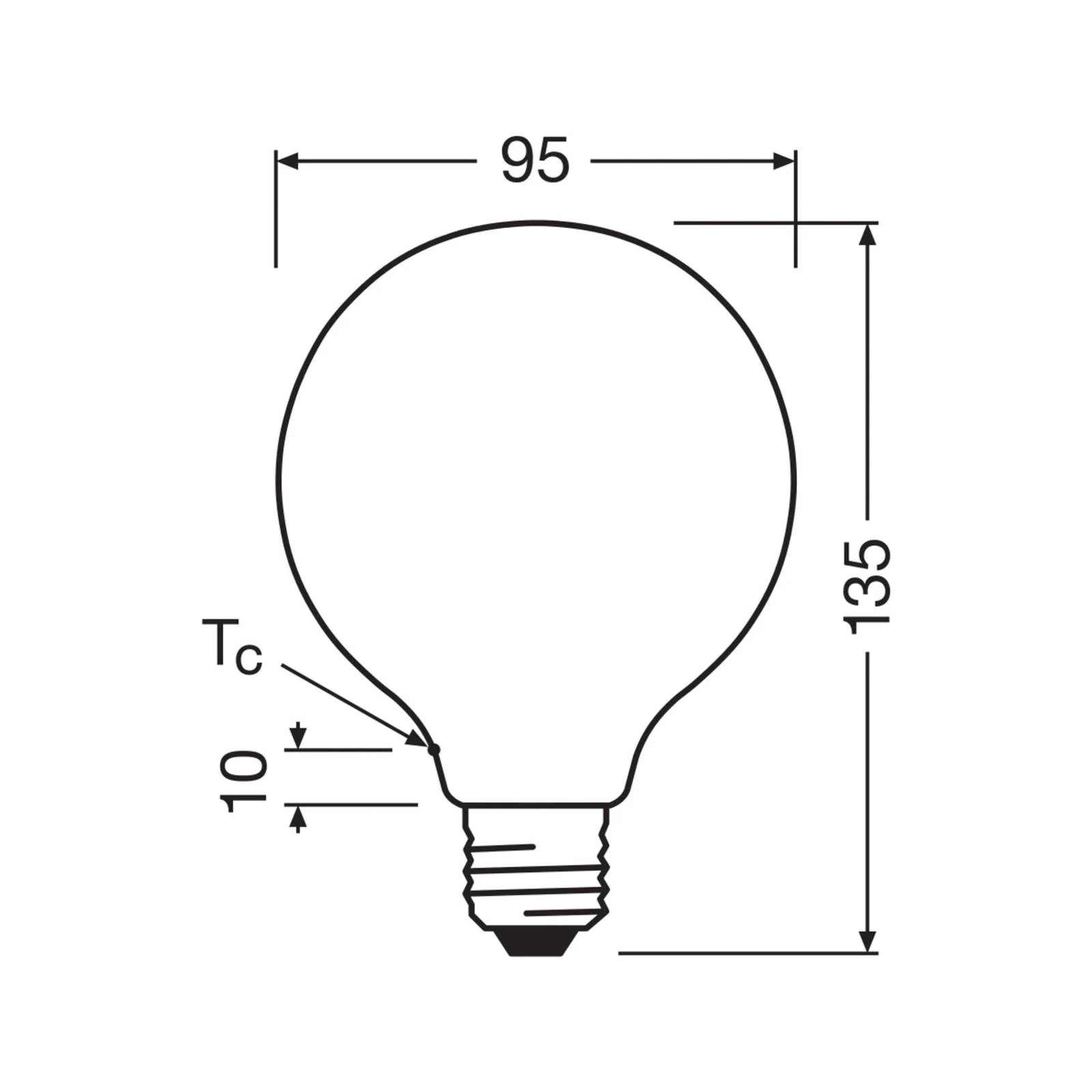 OSRAM LED-Leuchtmittel Globe G95 E27 3,8W matt 2.700K günstig online kaufen