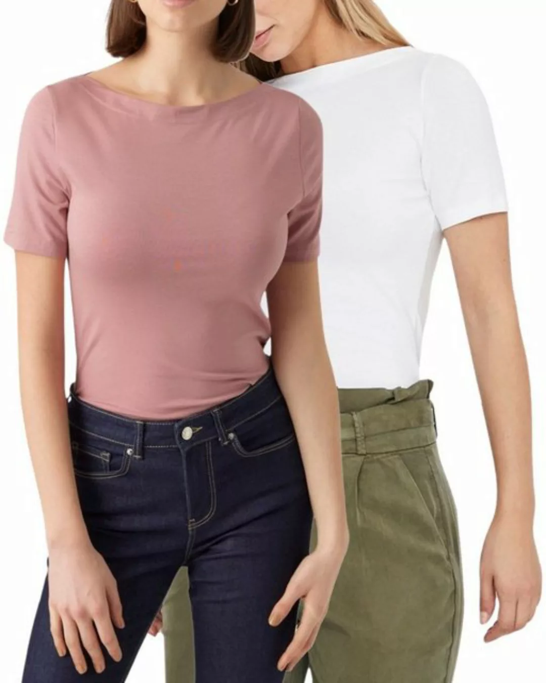 Vero Moda T-Shirt Stilvolles Damen-Shirt mit U-Boot Ausschnitt (2er-Pack) u günstig online kaufen