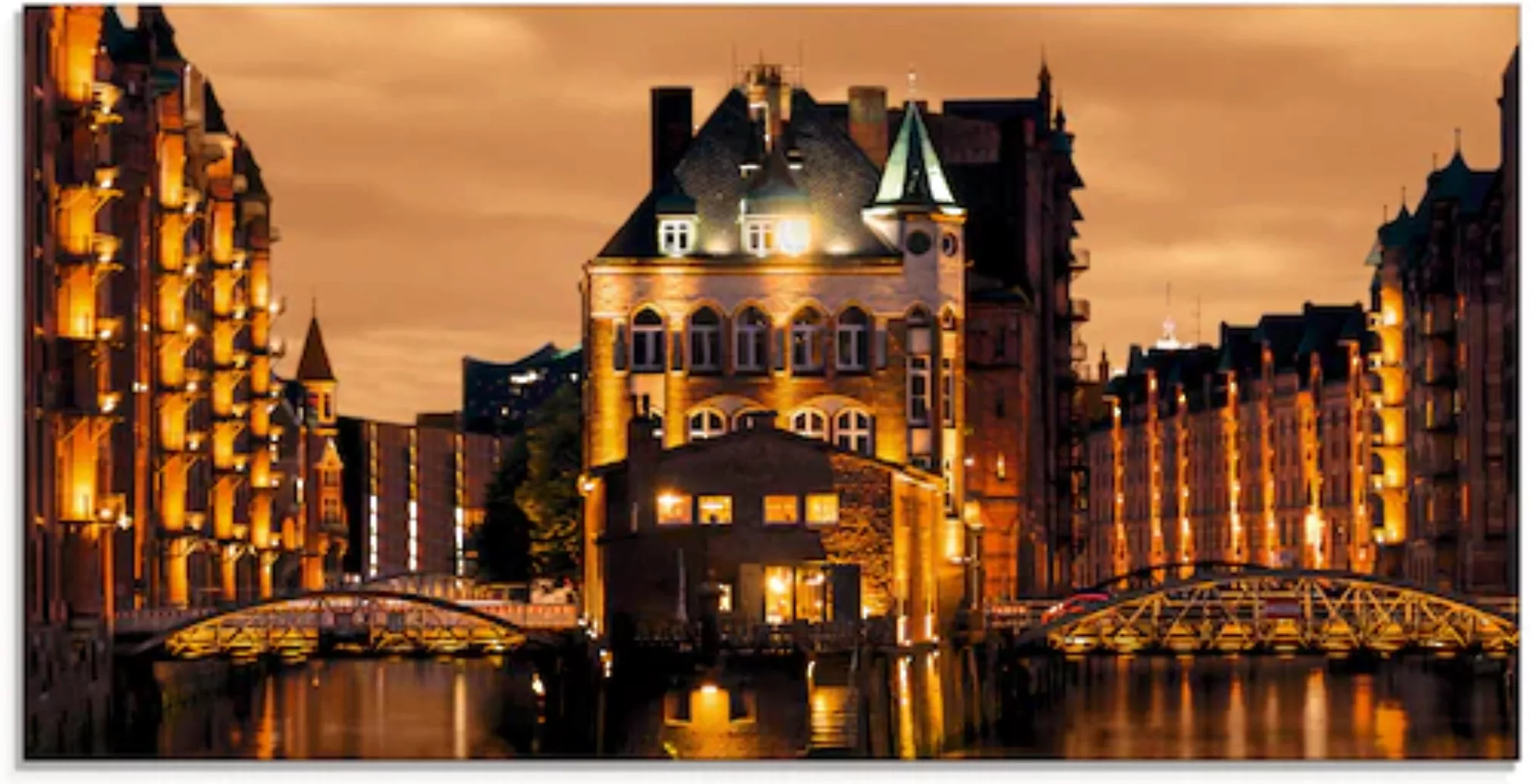 Artland Glasbild »Speicherstadt in Hamburg«, Deutschland, (1 St.), in versc günstig online kaufen