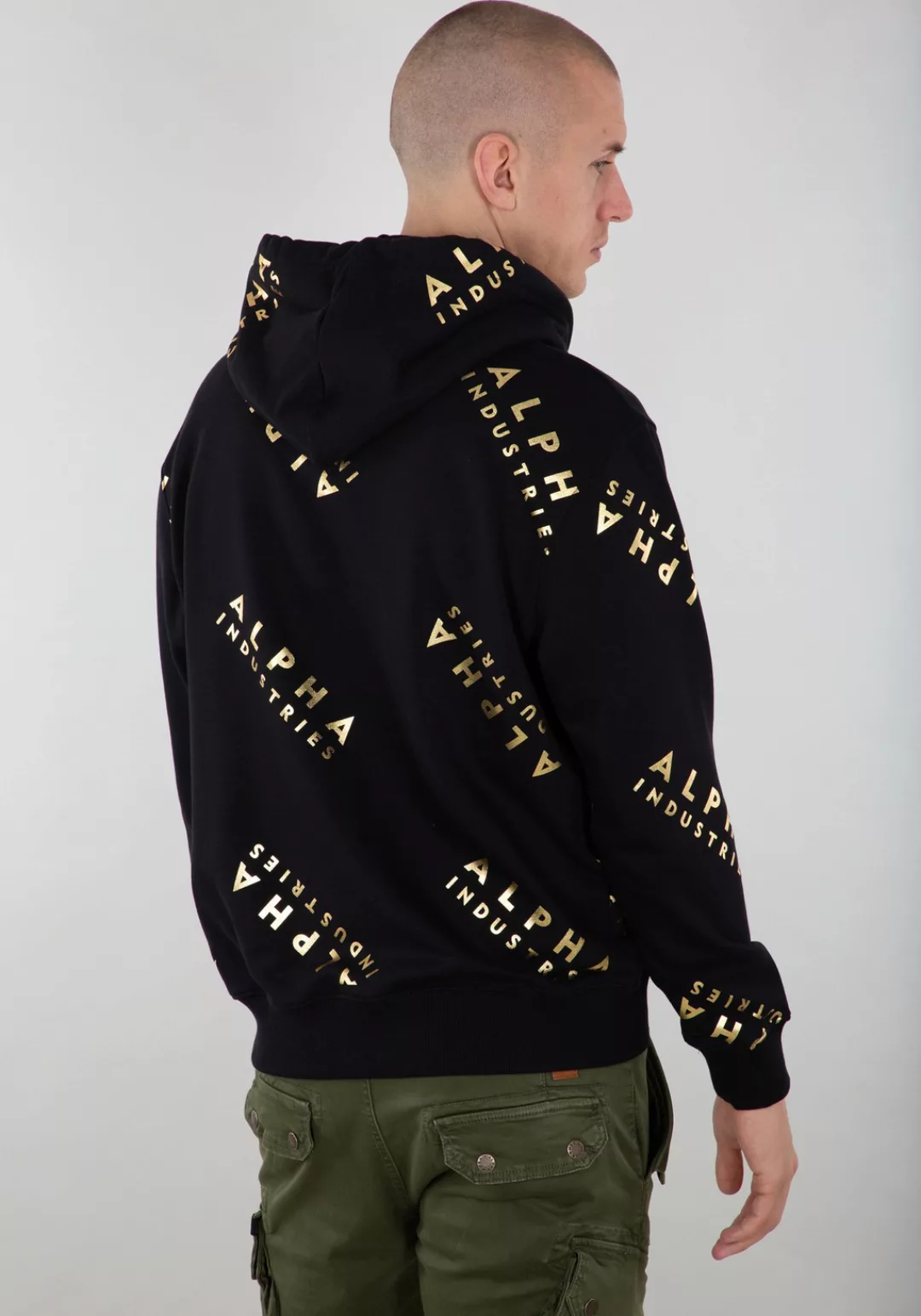Alpha Industries Hoodie "AOP Hoodie Foil Print Kapuzensweatshirt" günstig online kaufen