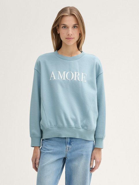 TOM TAILOR Denim Sweatshirt mit Schriftzug günstig online kaufen