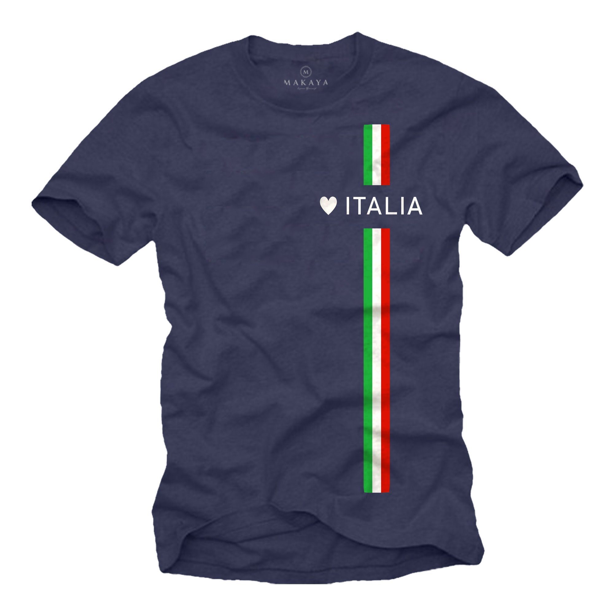 MAKAYA T-Shirt Herren Italia Herz Italienische günstig online kaufen