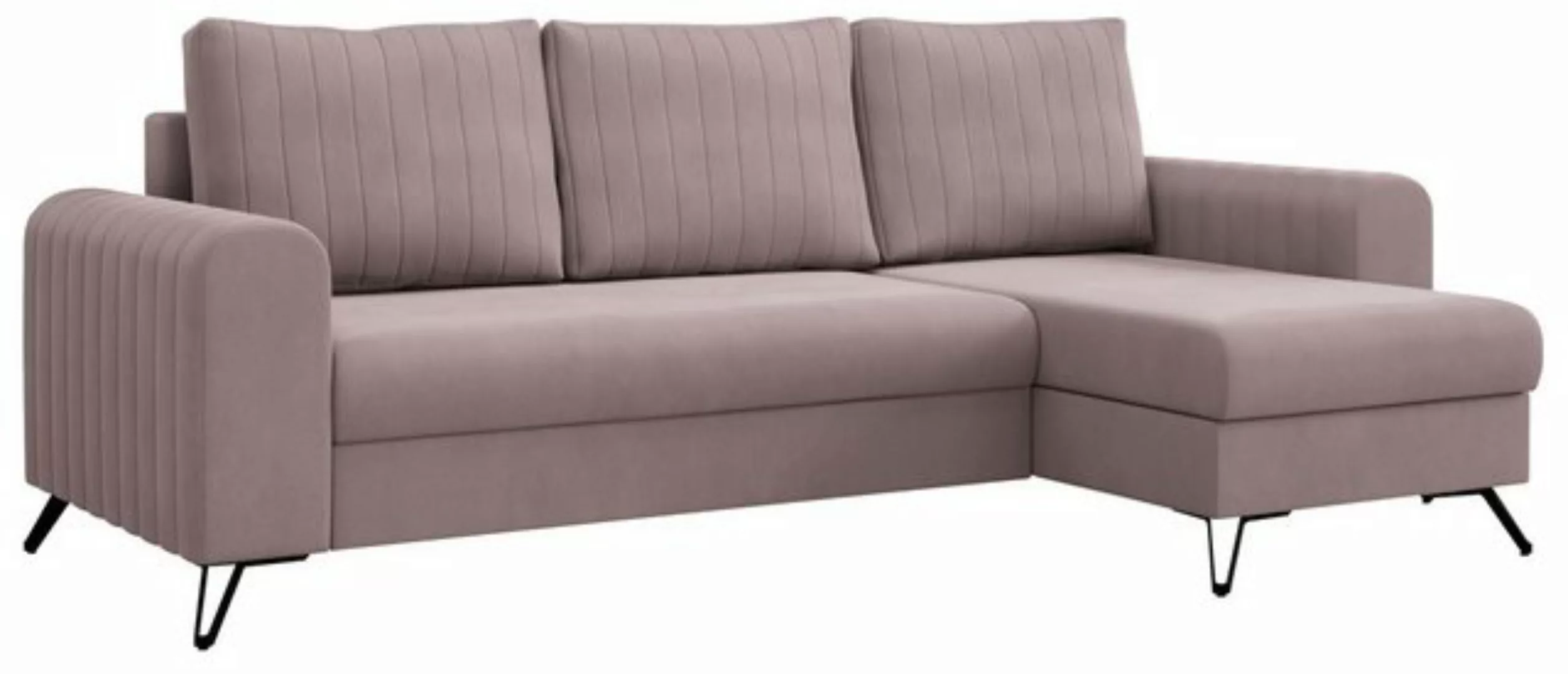 MKS MÖBEL Ecksofa AXEL, Set, Bonellfedern, T30-Schaum, Schwarze Metallbeine günstig online kaufen