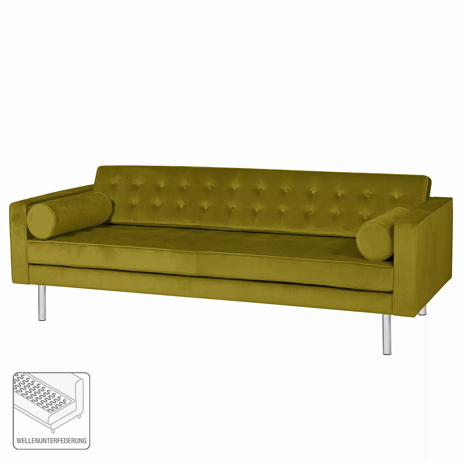 home24 Fredriks Sofa Chelsea III 3-Sitzer Grün Microfaser 216x71x85 cm günstig online kaufen