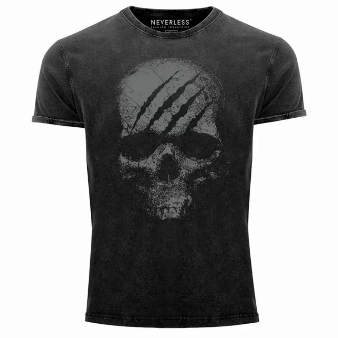 Neverless Print-Shirt Herren Vintage Shirt Totenkopf Skull Totenschädel Ske günstig online kaufen