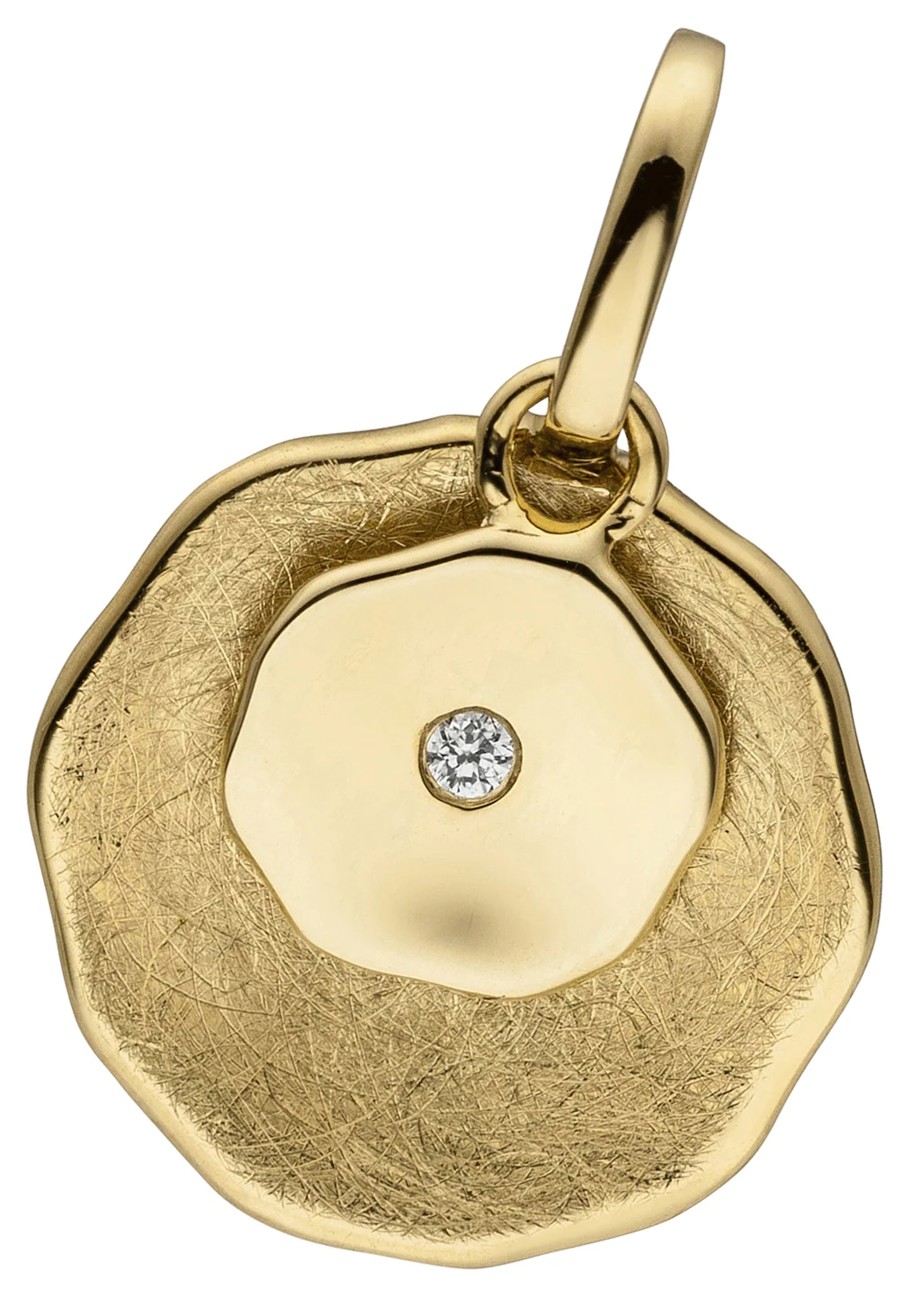 JOBO Kettenanhänger "Anhänger eismatt", 585 Gold mit Diamant 0,01 ct. günstig online kaufen