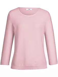 Rundhals-Pullover 3/4-Arm aus 100% SUPIMA®-Bau Peter Hahn rosé günstig online kaufen
