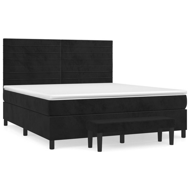 vidaXL Boxspringbett Boxspringbett mit Matratze und Fusshocker Samt (160 x günstig online kaufen