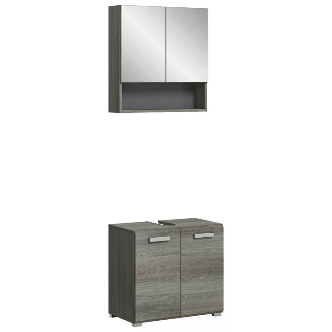 Badezimmer-Set SILVER Rauchsilber Nachbildung B/H/T: ca. 60x185x37 cm günstig online kaufen