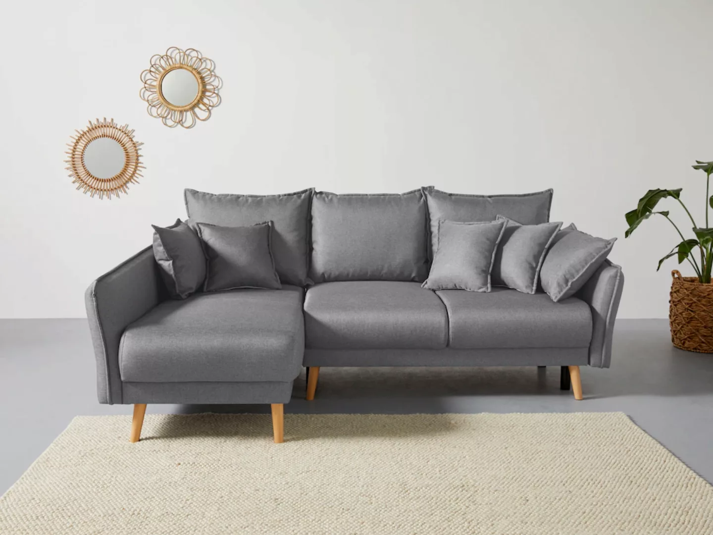 Home affaire Ecksofa "Granbo L-Form", incl. Bettfunktion und Bettkasten, Fe günstig online kaufen