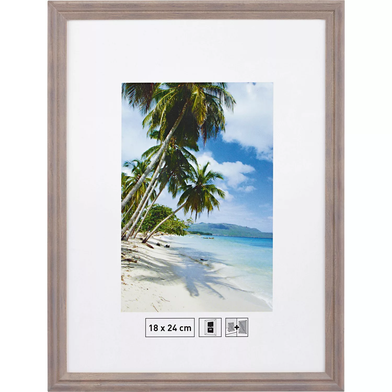 Holzbilderrahmen Grau Gerillt 18 cm x 24 cm günstig online kaufen