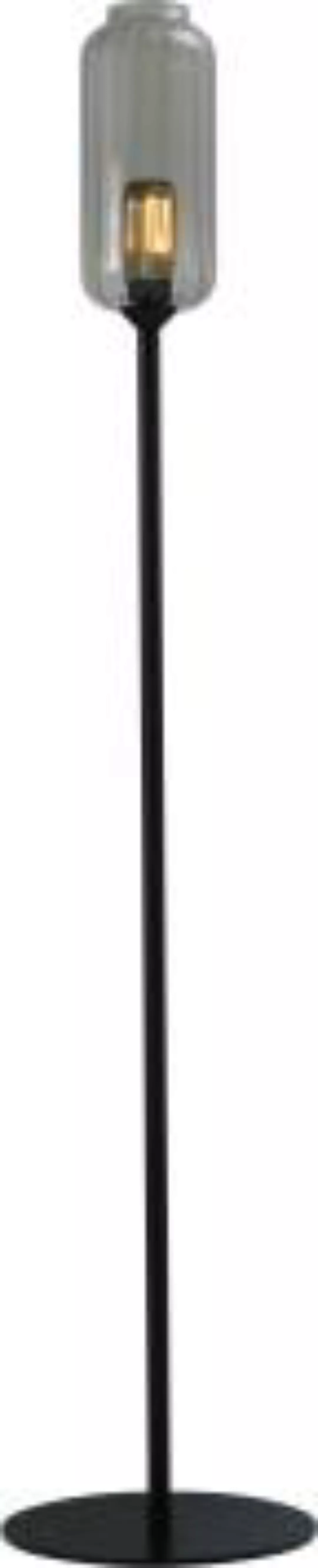 Stehlampe Schwarz 165 cm E27 Rauchglas Metall günstig online kaufen