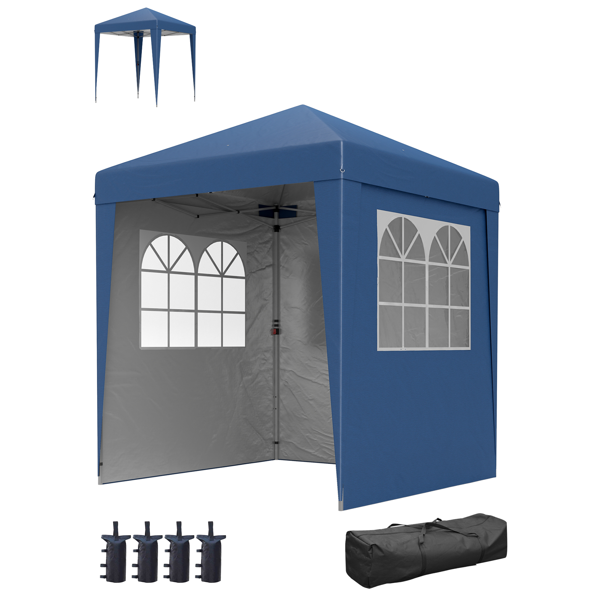 Outsunny Faltbares Gartenpavillon Pop-up 2 x 2 m Empfangszelt Höhenverstell günstig online kaufen