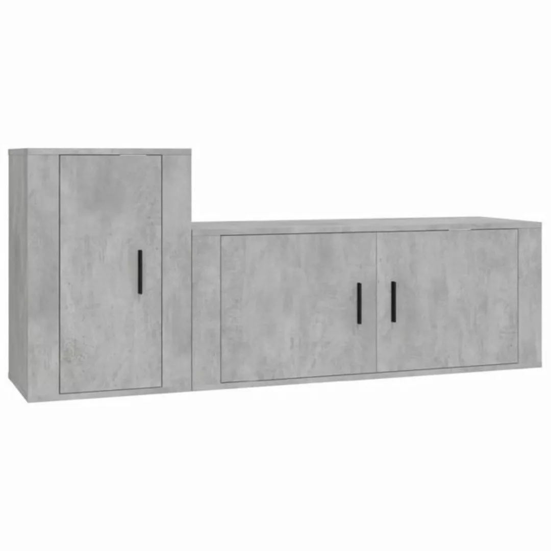 furnicato TV-Schrank 2-tlg. TV-Schrank-Set Betongrau Holzwerkstoff (2-St) günstig online kaufen