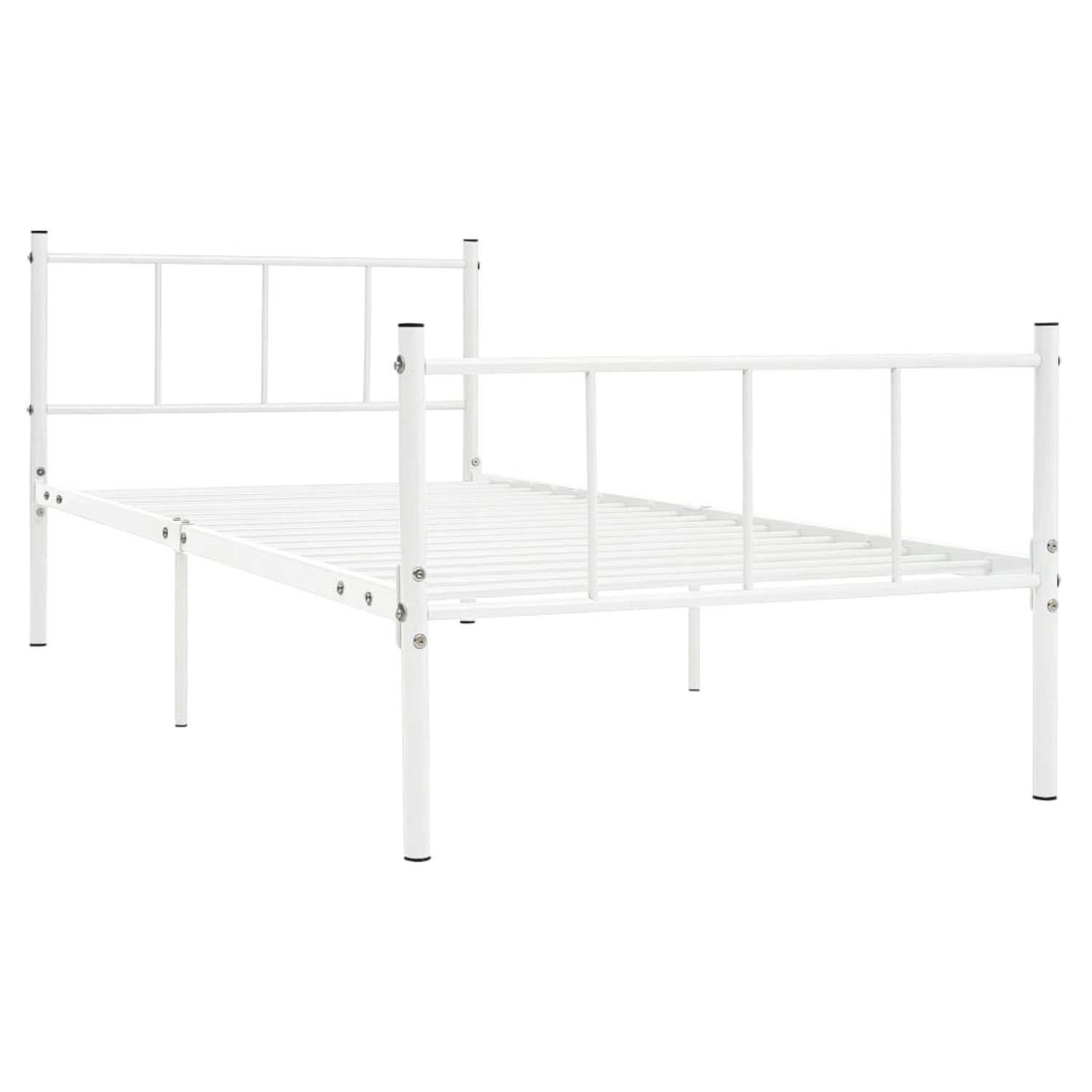 vidaXL Bettgestell, Bettrahmen Weiß Metall 90×200 cm günstig online kaufen