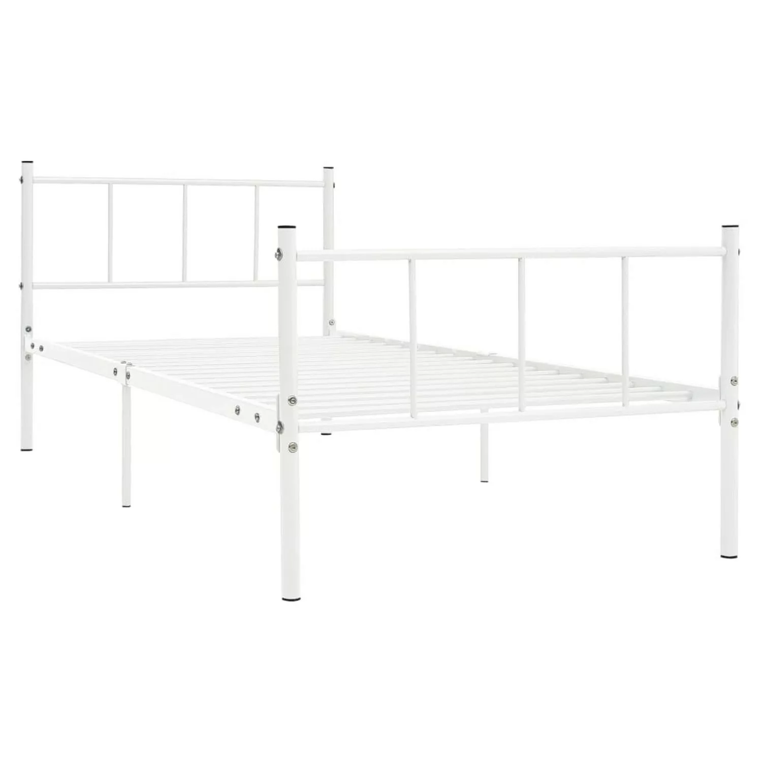 vidaXL Bettgestell, Bettrahmen Weiß Metall 90×200 cm günstig online kaufen