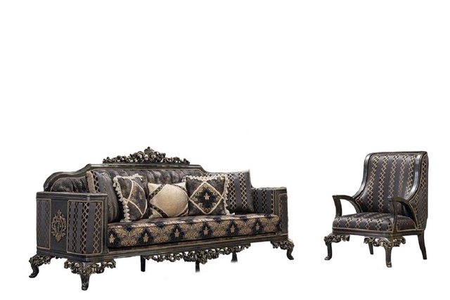 JVmoebel Sofa, 2 Teile, Luxus Chesterfield Sofagarnitur 3+1 Sitzer Klassisc günstig online kaufen