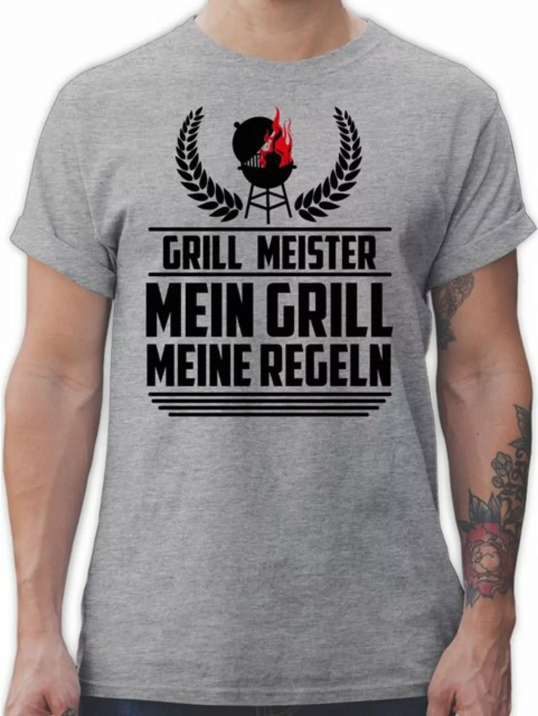 Shirtracer T-Shirt Grill Meister - schwarz Grillzubehör & Grillen Geschenk günstig online kaufen