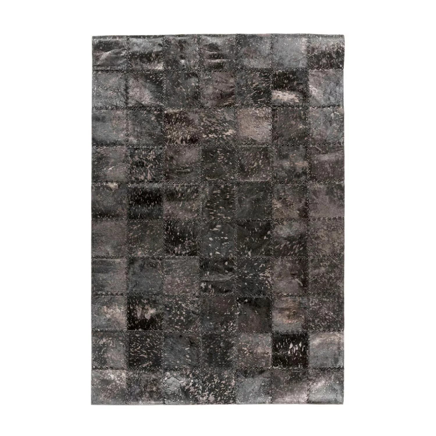 MeGusta Flachflor Teppich Animal PatchworkDesign Schwarz Leder 120x170 cm A günstig online kaufen