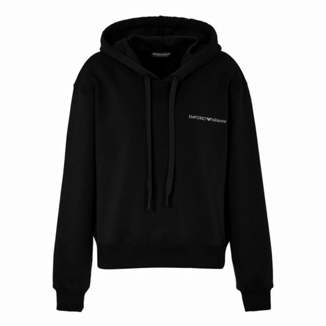 Emporio Armani Kapuzenpullover Sweater with Hood mit Markenlogo auf der Bru günstig online kaufen