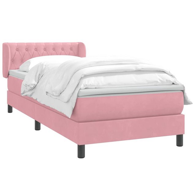 vidaXL Bett Boxspringbett mit Matratze Rosa 100x220 cm Samt günstig online kaufen