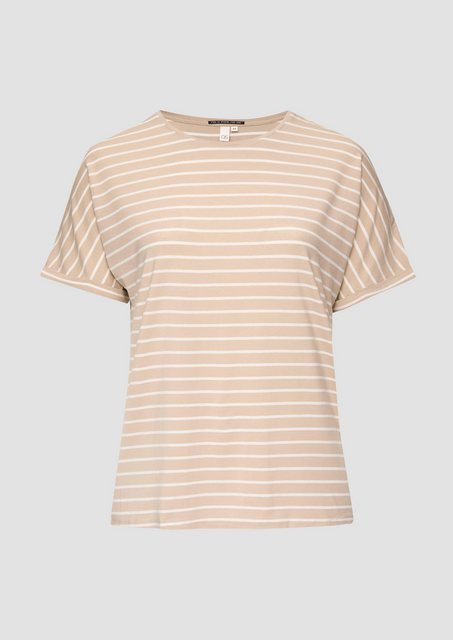 QS Kurzarmshirt T-Shirt aus Lyocellmix mit Ringelmuster günstig online kaufen