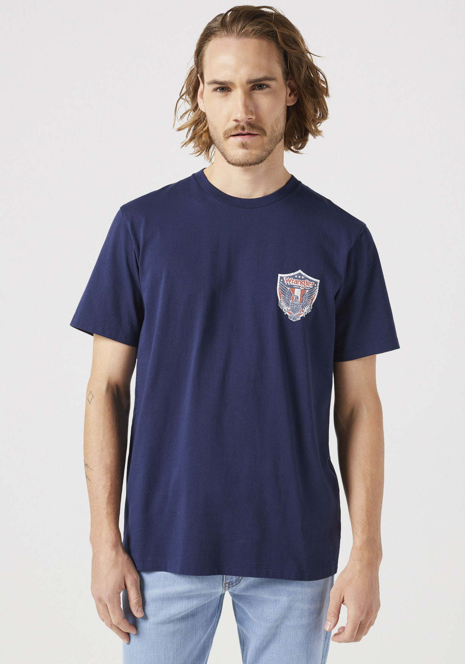 Wrangler T-Shirt "AMERICANA", mit Markenlabel auf der Brust günstig online kaufen