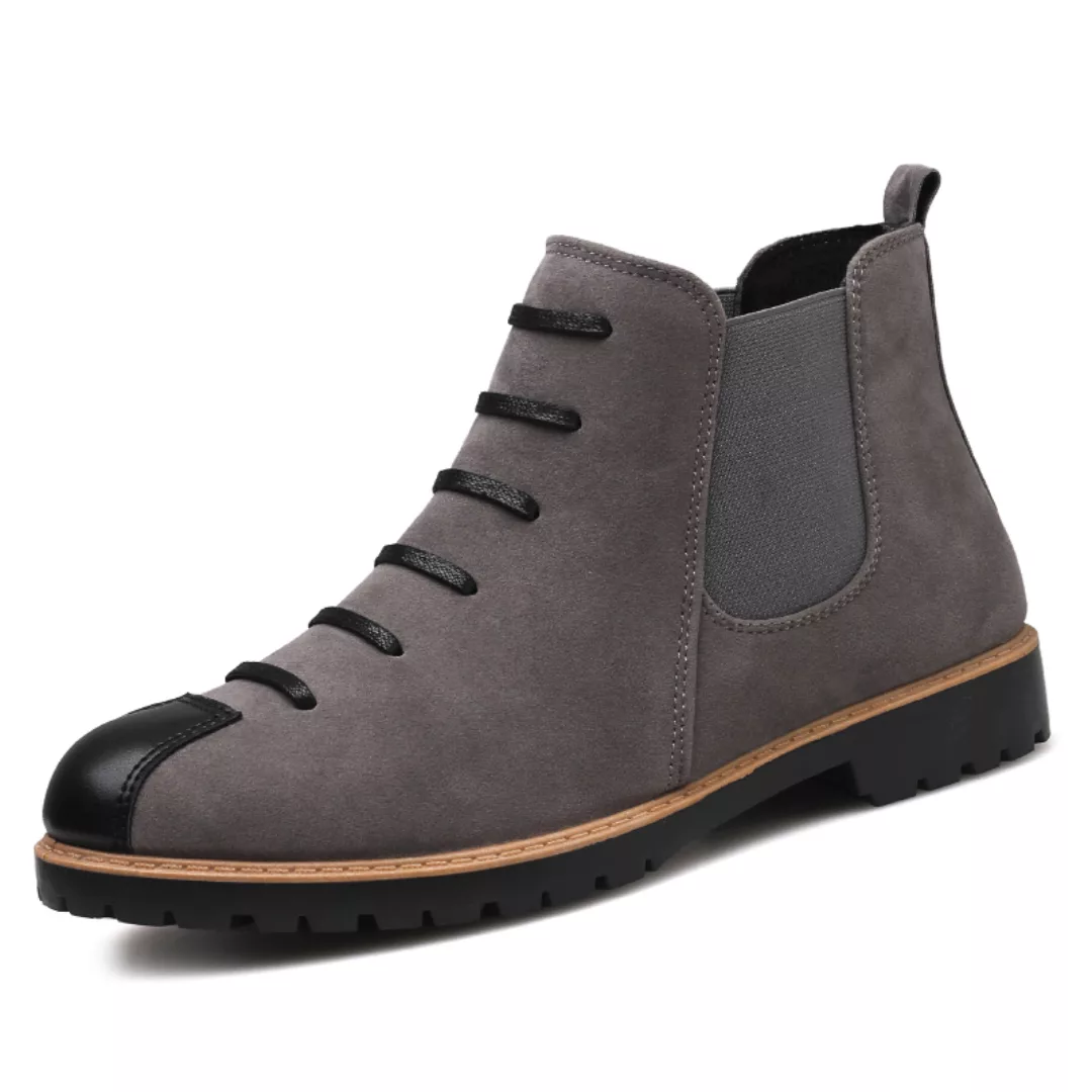 Herren Britisch Stilvolle Cap Toe Slip On Casual Ankle Chelsea Stiefel günstig online kaufen