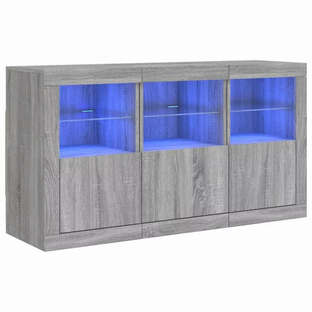 vidaXL Sideboard Sideboard mit LED-Leuchten Grau günstig online kaufen