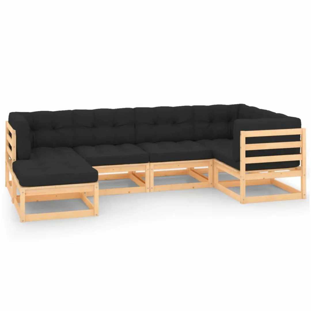 6-tlg. Garten-lounge-set Mit Kissen Massivholz Kiefer günstig online kaufen