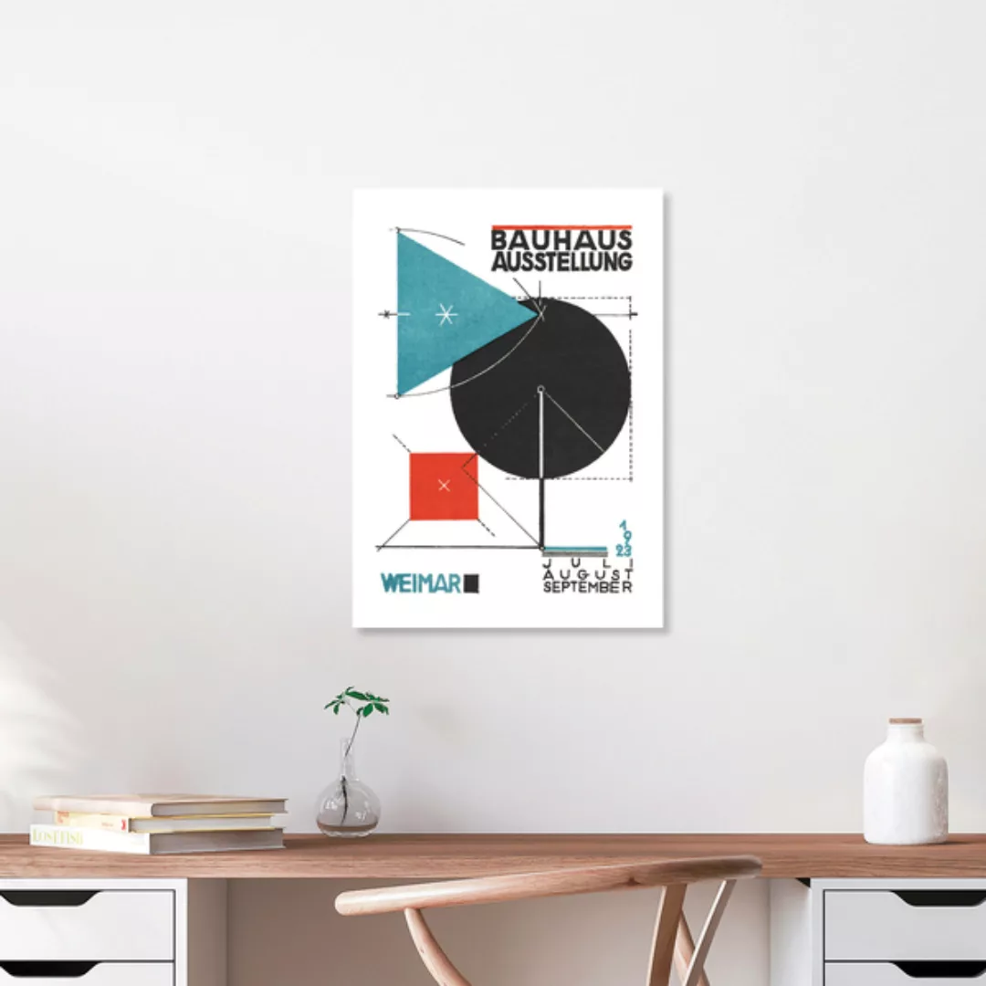 Poster / Leinwandbild - Bauhaus Austellung 1923 (Weiß) günstig online kaufen