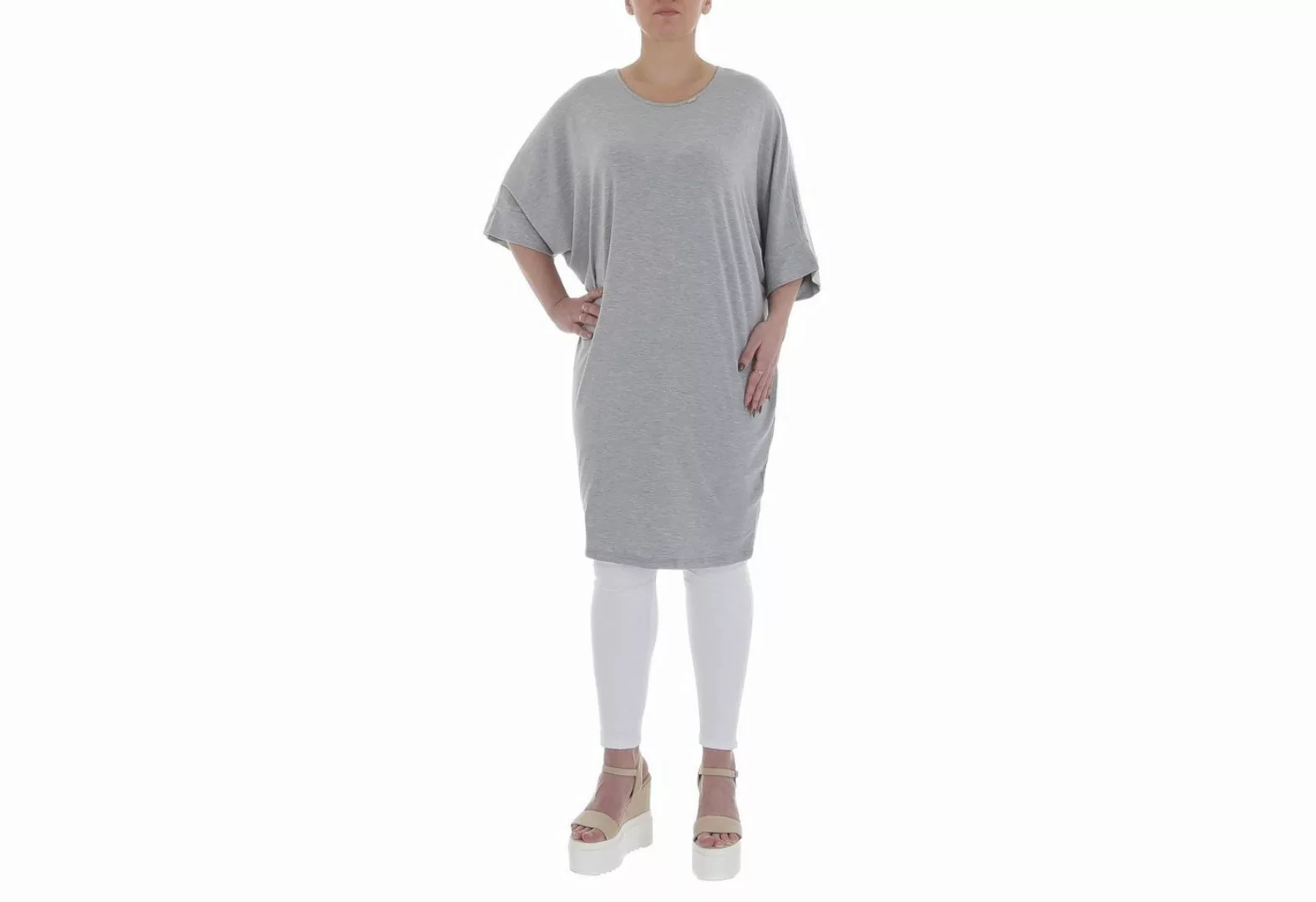 Ital-Design Tunikashirt Damen Freizeit Top & Shirt in Grau günstig online kaufen