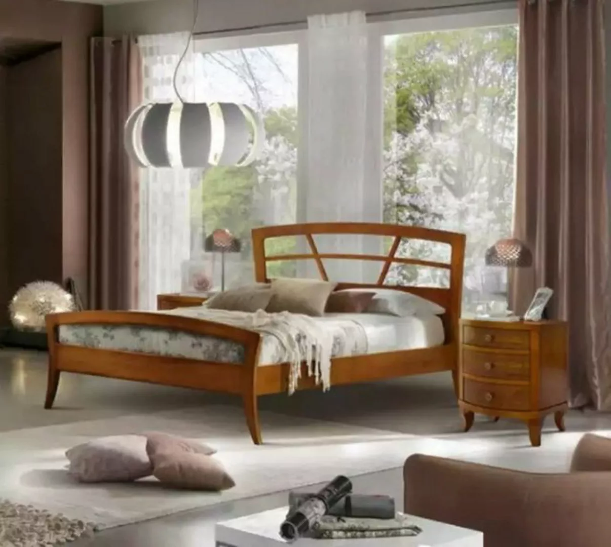 JVmoebel Bett Schlafzimmer Bett Polster Design Luxus Doppel Braun Klassisch günstig online kaufen