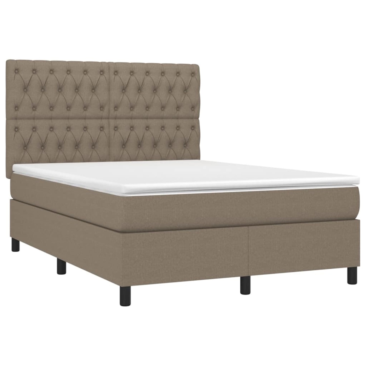 vidaXL Boxspringbett mit Matratze & LED Taupe 140x190 cm Stoff1468483 günstig online kaufen