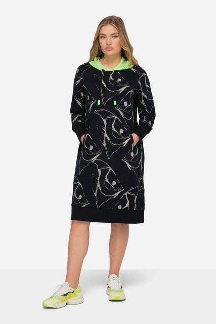 Laurasøn Midikleid Sweatkleid Kapuze Langarm allover Print günstig online kaufen