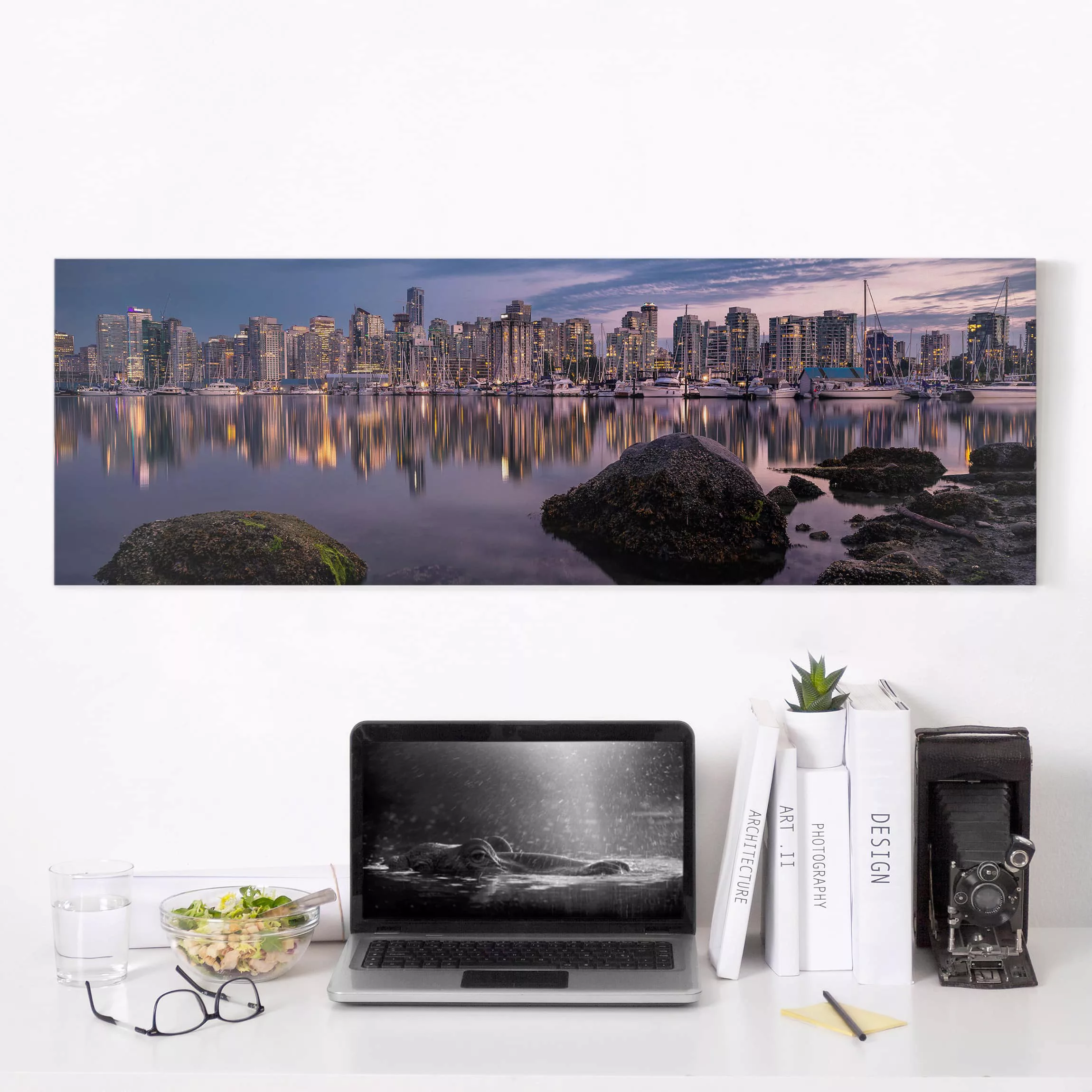 Leinwandbild - Panorama Vancouver im Sonnenuntergang günstig online kaufen