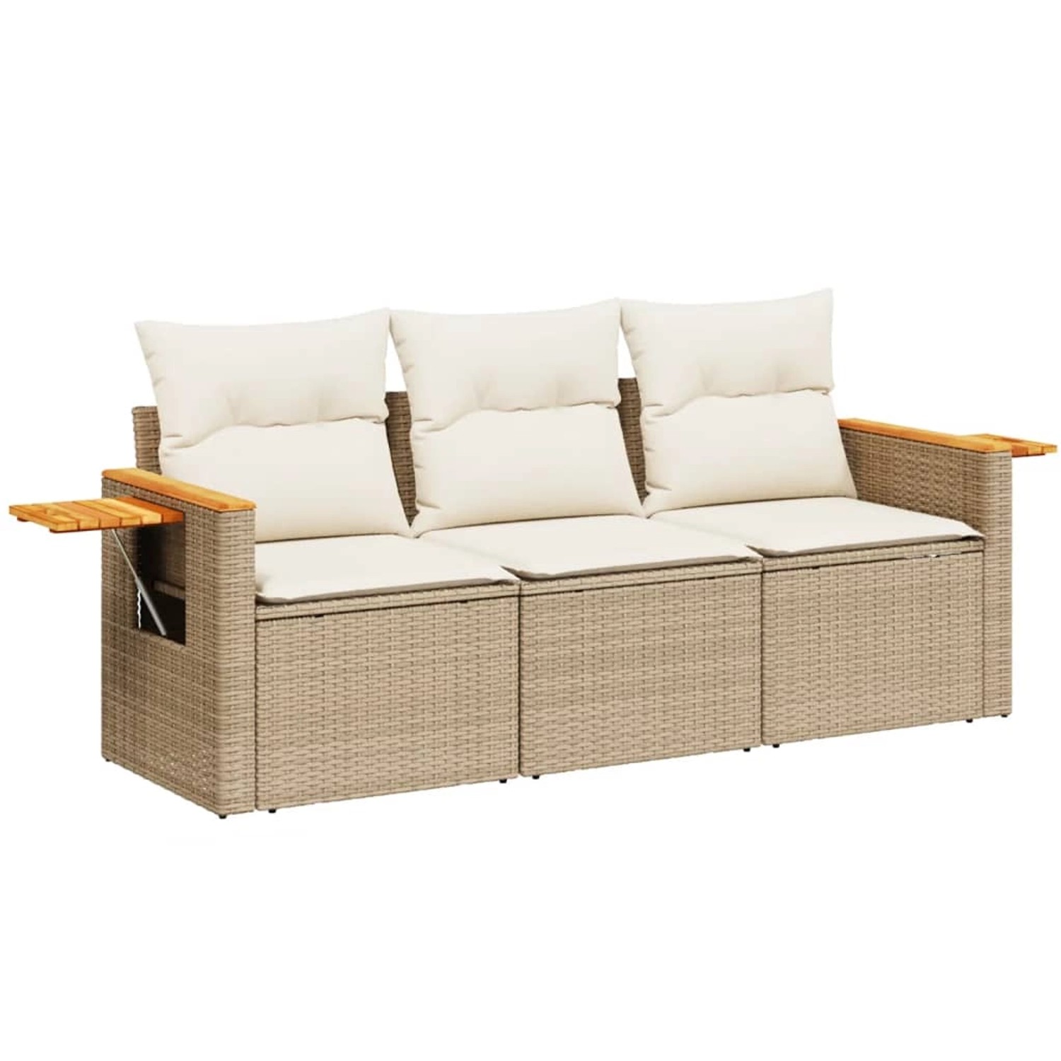 vidaXL 3-tlg Garten-Sofagarnitur mit Kissen Beige Poly Rattan Modell 22 günstig online kaufen