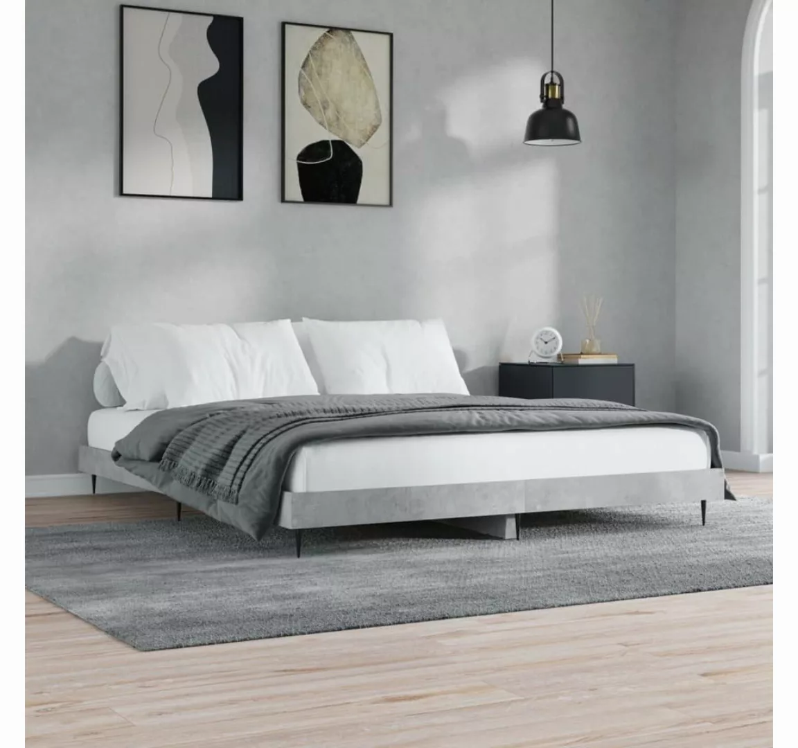 furnicato Bett Bettgestell Betongrau 120x200 cm Holzwerkstoff günstig online kaufen