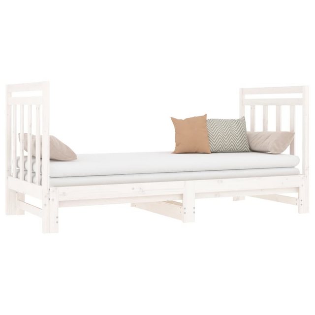 vidaXL Gästebett Gästebett Tagesbett Ausziehbar Weiß 2x90x190 cm Massivholz günstig online kaufen