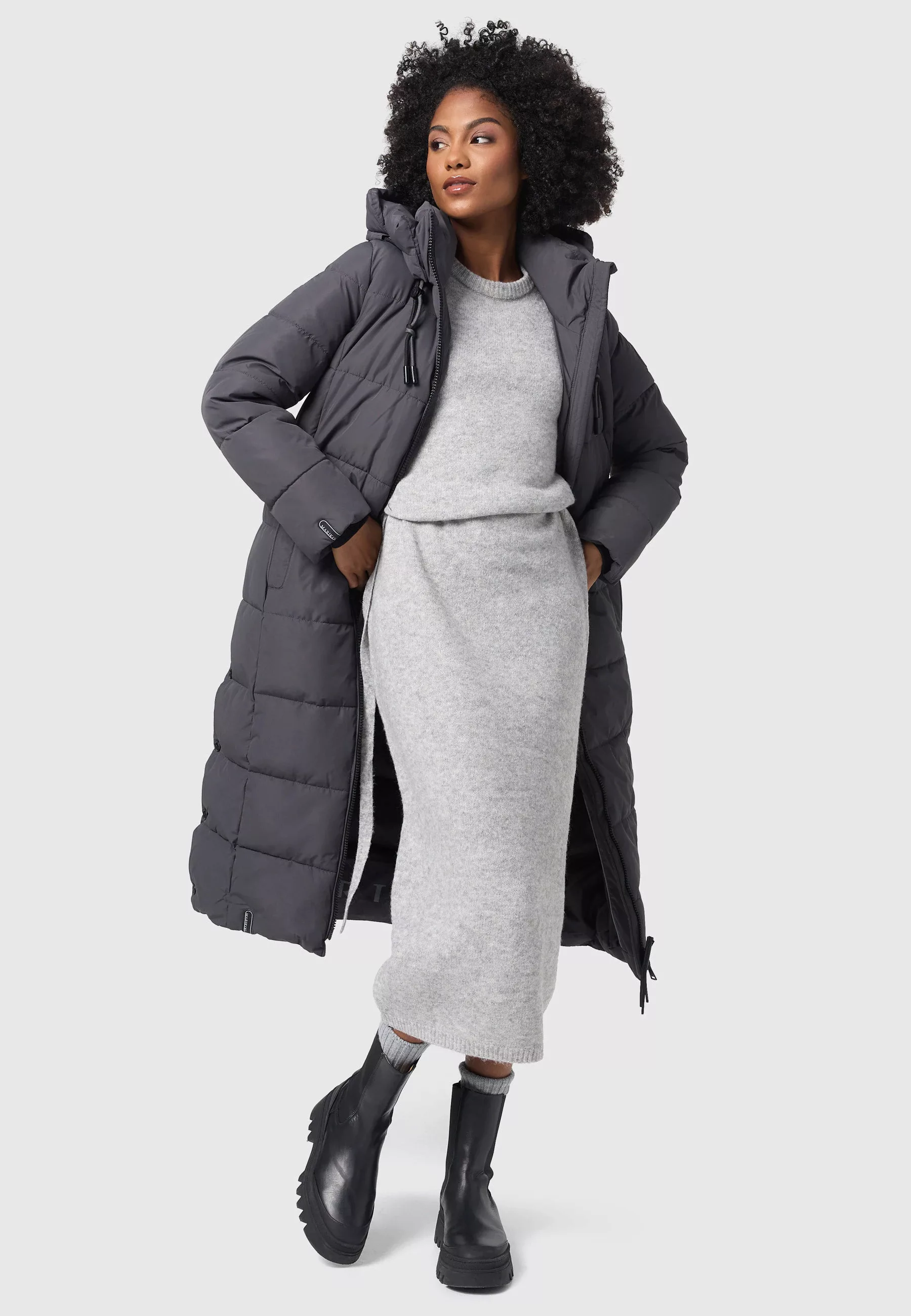 Marikoo Winterjacke "Nadeshikoo XIV", extra langer Winter Mantel gesteppt günstig online kaufen