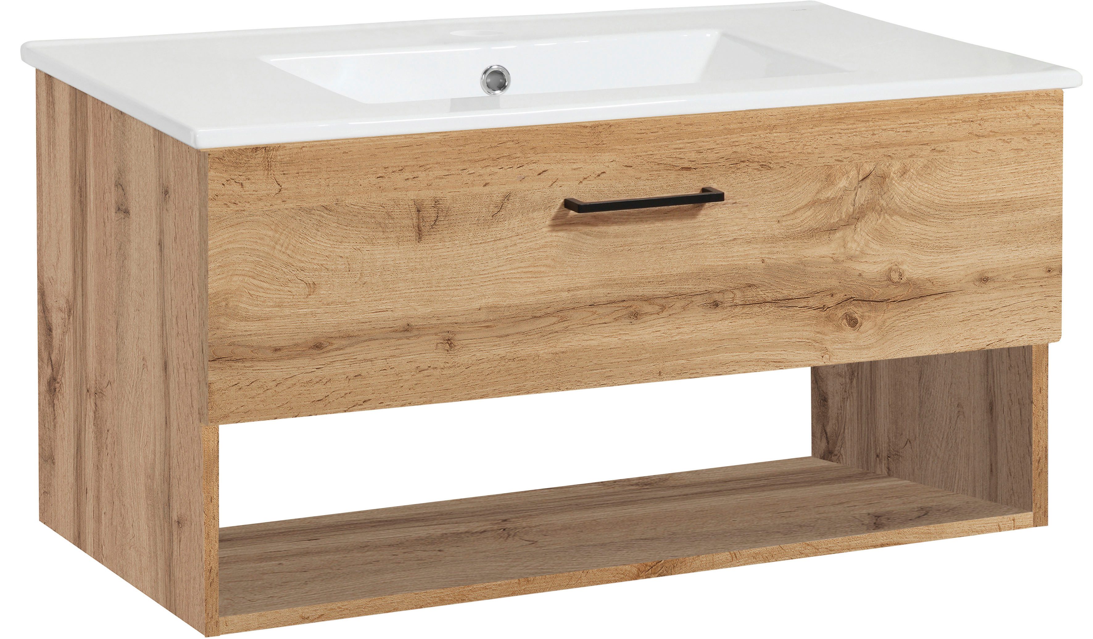 welltime Waschtisch "Trento Light mit Keramik-Auflagebecken", 1 Auzug und 1 günstig online kaufen