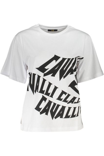 Cavalli Class T-Shirt Weißes Damen Kurzarm-T-Shirt mit Print und Logo günstig online kaufen