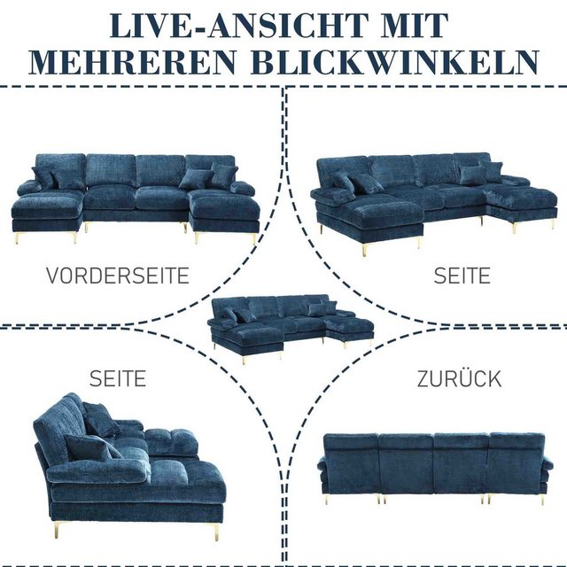 HAUSS SPLOE Sofa U-förmiges modulares Sofa Weiches Couch mit Polstern Schla günstig online kaufen