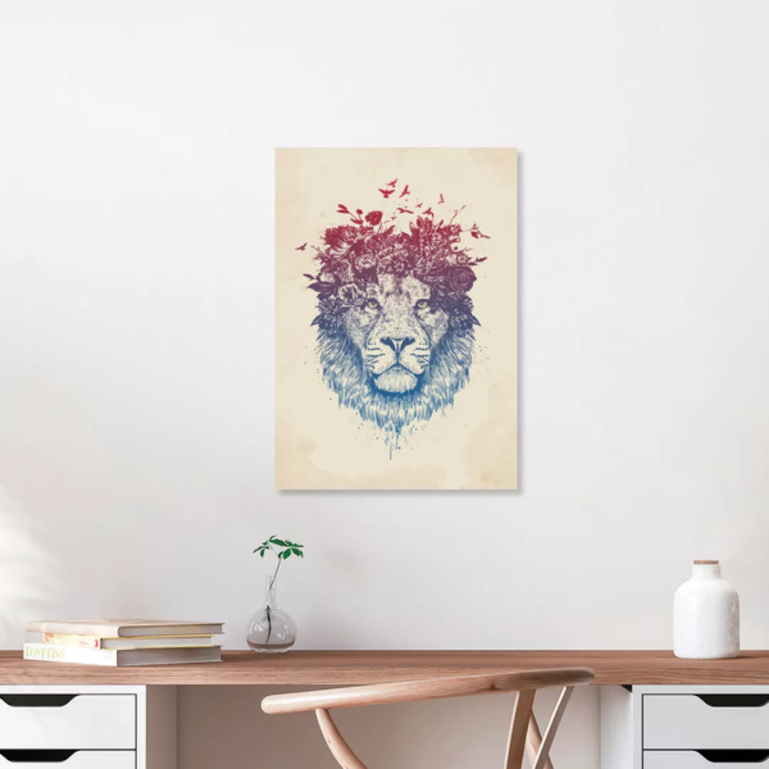 Poster / Leinwandbild - Floral Lion günstig online kaufen